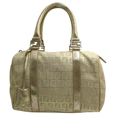 Fendi Zucchino Forever Bauletto Boston Bag .